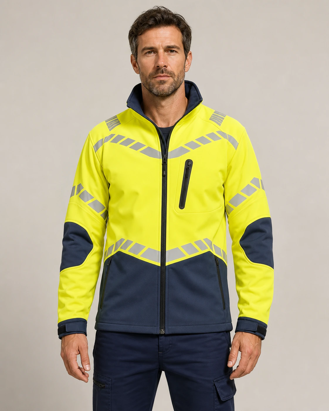 FlexMotion Hi-Vis Softshell Jacket | Custom OEM – RYD-NV-2601